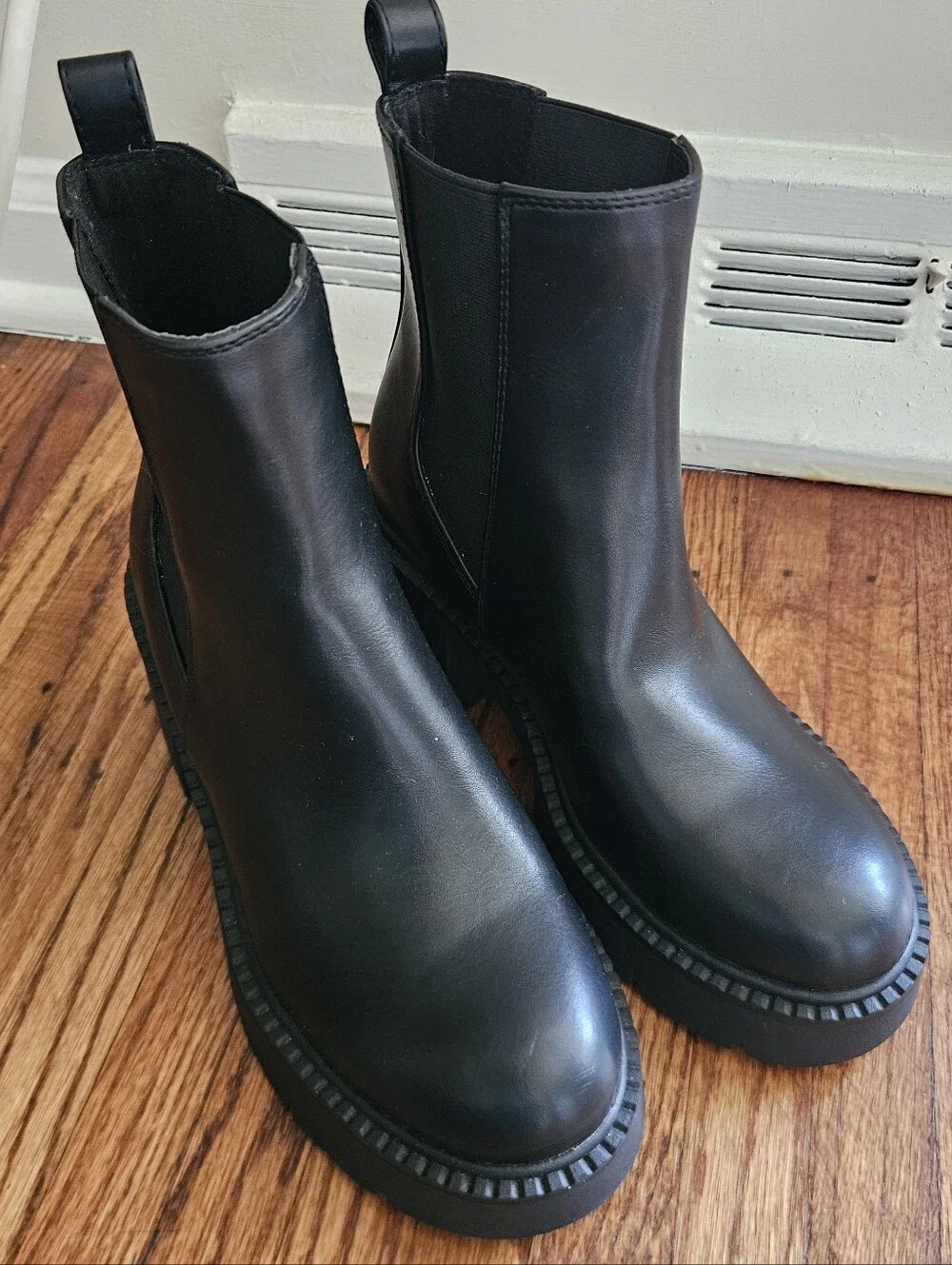 Madden Girl Womens Boots 6.5 Y2K Chunky Heel Platform Lug Sole Ankle Chelsea